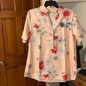 Short sleeve silk shirt